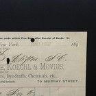 Antique 1892 Schulze-berge Koechl   Movius Ny Chemical Dye Invoice Ephemera