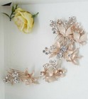 Rose Tone Hair Comb Bridal Wedding Crystal Rhinestone Hair Accessories Ha3828