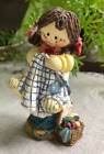 Enesco Cute As A Button Figurine - Girl With Quilt On Spool