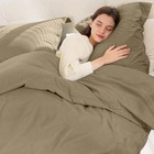 Hotel Quality Duvet Cover Sets Soft Textured Reversible Quilt Bedding Cover Set