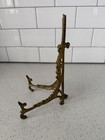 Vintage Ornate Brass Plate Holder Stand Plate Platter Display Easel Table Top 9 