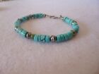 Vintage Signed Turquoise   Sterling Silver Native American Southwestern Bracelet