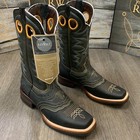 Men s Rodeo Cowboy Boots Genuine Leather Western Square Toe Boots Brown Botas