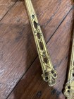 Antique Rococo Rose Hair Brush Bristle Mirror Set Ornate Victorian Gold Vtg