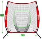 7x7ft Portable Baseball   Softball Practice Net With Pop-up 7ft Red  Red