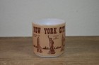 Vintage Federal Glass Milk Glass Souvenir Mug Brown New York Landmarks Cup