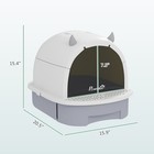 Cat Litter Box  Covered Kitty Litter Box With Lid  Scoop  Gray