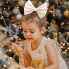 2 Pcs Large Big 6 Inch Hair Bows Thick Ribbon Alligator Clips Light Yellow