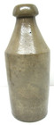 Antique Stoneware Blob Top Ginger Beer Bottle  1 Quart Capacity   Unmarked