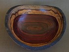 Handcrafted Wooden Bowl Two Tone Natural Edge Wood Serving Dish Small Art Decor