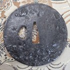 Rock Surface Design Tsuba 87mm Sword Guard 6mm Thick Japanese Antique Item