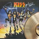 Kiss  Framed Black Wood Reproduction Signature Gold Lp Display 2