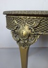 Antique French Louis Xv Style Gilt Painted Oval Side Lamp Table Faux Marble Top