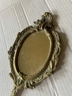 Vintage Mirror Brass Handheld Vanity Floral Mcm Heavy Scroll Hand Gold Vtg