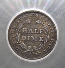 1838  p  Seated Liberty Half Dime  no Drapery     large Stars   h10 Icg Vf30  201