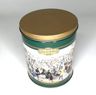 Vintage Currier   Ives Popcorn 7  Tin Canister  central Park Winter 1862 