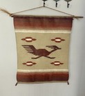 Vintage Southwest Wall Decor Tapestry Textile Roadrunner Bird Floral Art 27x35