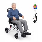 Lightweight Portable Foldable Wheelchair  Aluminum Travel Chair  286lbs Capacity