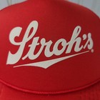 Vintage Stroh s Beer Baseball Cap hat Red Mesh-back Truckers  Puff-print