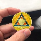 10 Year Sobriety Coin Golden Triangle Alcoholics Anonymous Chips And Medallions