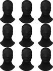 9 Black Full Face Masks For Halloween Costume Accessories - 9 Pack  Party Suppli