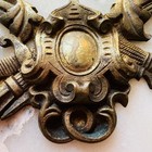 Antique Cast Brass Furniture Applique     Ornate Rococo Style     7 5    X 2 5   