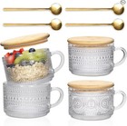 Vintage Coffee Mugs 4pcs Set  14 Oz Glass Coffee Cups Gifts For Women  Overni   