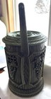 Mcm Mid Century Modern Ice Bucket Avocado Green Plastic Grapes Faux Wood Vintage