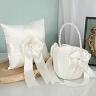  Flower Girl Basket Ring Pillow Set Miss Bride For Wedding Ceremony