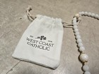 West Coast Catholic Rosary Beads White   Gold Tone - Never Used 