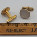 Gold Tone Round Cuff Links Pair Men s Jewelry