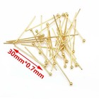 50pcs Gold Tone Stainless Steel Ball Head Pins For Jewelry Making 20 25 30 40mm