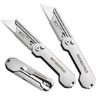Workpro 3-pack Folding Utility Knife Set Quick Change Blade Box Cutter Edc Knife