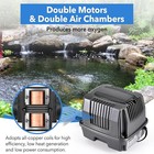 Pond Aerator Linear Air Pump Pool Air Pump 10000 Gallons 855gph W  Air Stone Set