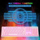 Magegee Gaming Keyboard  7 Solid Colors Backlit Wired Keyboard Pink 