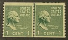 Travelstamps  Us Stamps Scott  839 1 Cent Coil Line Pair Mint Mnh Og    Error