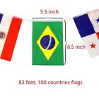 International World 100 Countries String Flag Assorted Hanging Flag Banners 82ft