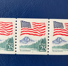 Us Scott   2280a - Mnh  1989 Coil Plate Number Strip Of 5 25c Flag Over Yosemite