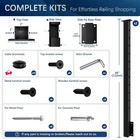2 Pack Side Mount Level Drilled Rail Post With 11 Holes  Black Stainless Stee   