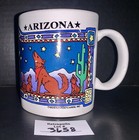 Ceramic Arizona Souvenir Coffee Mug Santa Fe Coyote Wolf Mostly Postcards