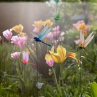 Fake Dragonfly Rod Clip  3d Dragon Fly Garden Stakes   Hat Simulation Decor New