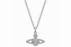  new  Authentic Vivienne Westwood Necklace Orb Pendant Mini Bas Relief Silver