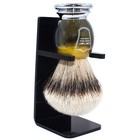 Parker Safety Razor Silvertip Badger Shave Brush With Handsome Faux Horn Handle