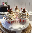 Dezicakes Fake Cupcakes Artificial Food Set Of 3 Gingerbread Christmas Cupcakes