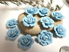 Embellishment Flatback Pc Blue 26mm Diy Craft Porcelain Flowers Lot 25