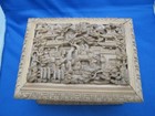 Antique Chinese Carved Wood Lidded Casket Box-light Color-finely Carved-signed