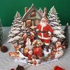 3d Pop Up Christmas Card Featuring Santa Claus  Snowmen With Envelope