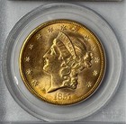 1857-s  20 Liberty Head Gold Pcgs Ms63 Ss Central America Shipwreck W book   Coa