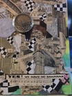 Mixed Media Collage Signed 1 1  spiralling Out  12  X 12  Original Arwork Canvas