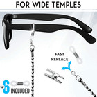 Eyewear Retainers Eye Glass String 3 Cords Strap Holder Eyeglass Chain Silver